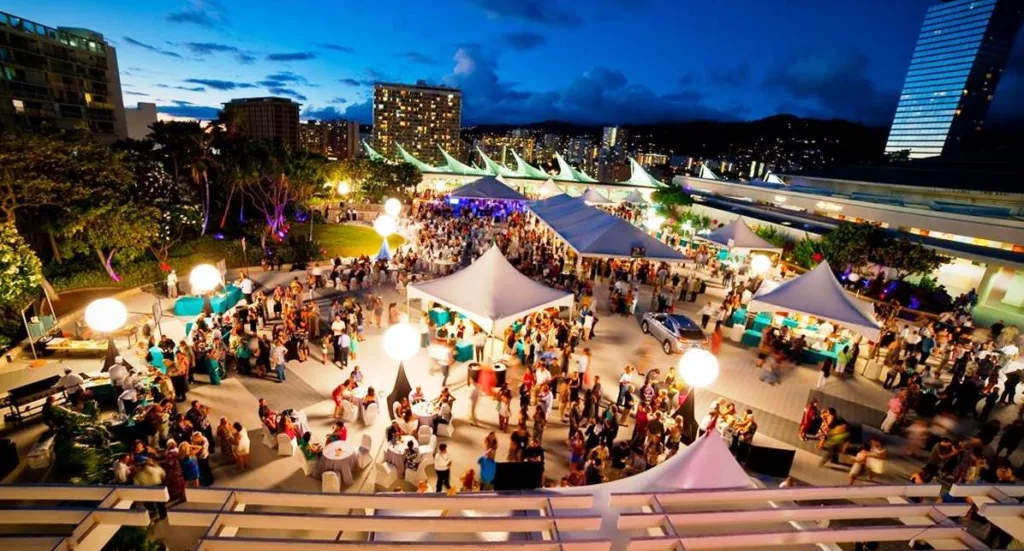 Food and crafts at Made in Hawaii Festival 2025, Aerial View.